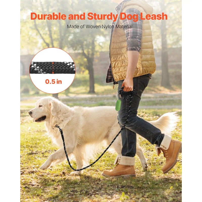 Premium Heavy Duty 6 Ft Reflective Nylon Dog Leash With