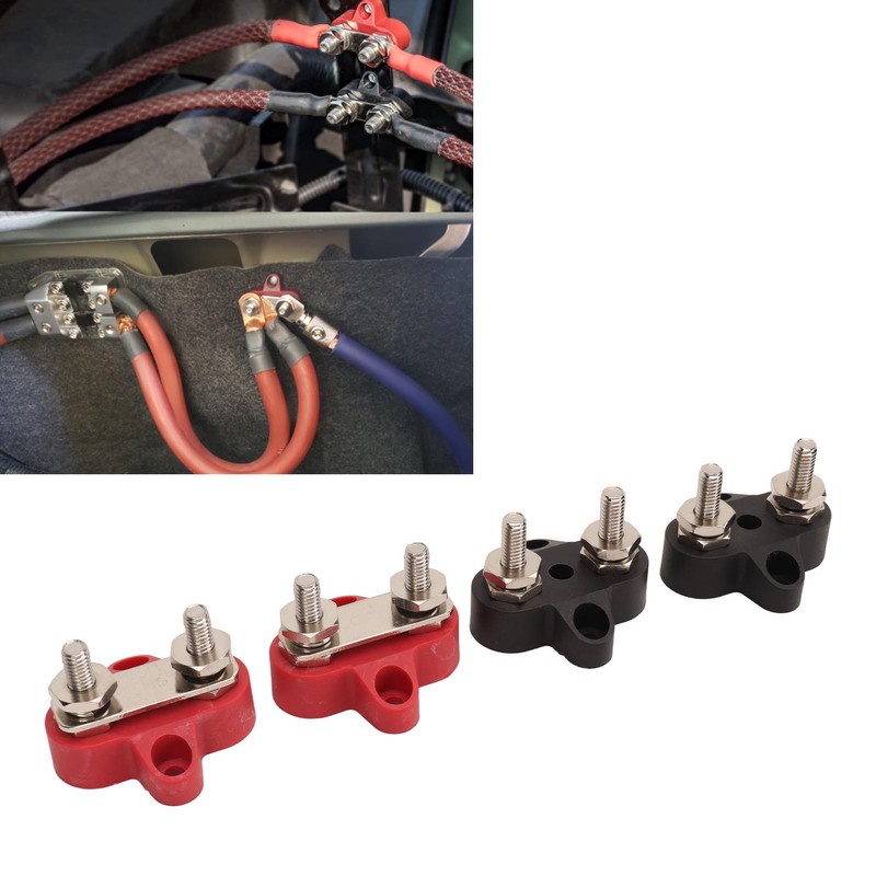4Pcs Battery Power Stud M6 Dual Distribution Terminal Junction Post