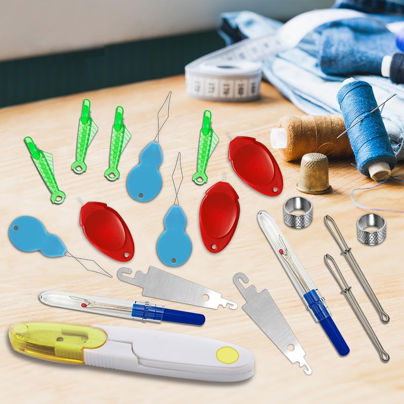 Needle Threaders Kit,32 Pcs Needle Threaders for Hand Sewing Include