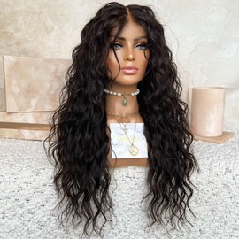 Eversilky 150% Density 5x5HD Lace Closure Wig Glueless Black Human Hair Natural Wave Raw Indian Hair Wig for Black Women (14 Inches, 5x5 HD Closure Wig)