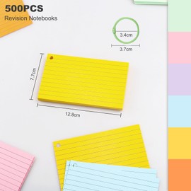 300 Sheets Record Cards 6 Revised Learning Cards Color Revision Cards Mini Index Cards with Binder for Office Notebook School Study (Rules)
