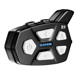 WAYXIN R9 Motorcycle Incom, Up to 6 People Simultaneous Calls, 350 Hours Long Standby Time, FM Radio, One-Click Pairing Function, Music Sharing, Japanese Voice Guidance, ENC, DSP & CVC Noise