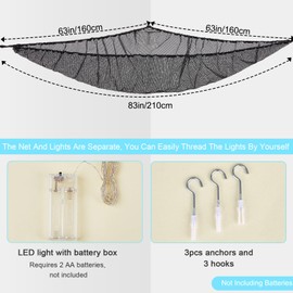 Stuffed Animals Net or Hammock Kids Toy Storage Organizer with LED Light Unicorn Castle Hanging Corner Stuffed Animals Holder Kids Girls Room Decor (Pack of 1)