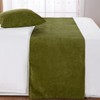 AMBERIS Bed Runner Green, Chenille Soft No Fading Modern Bed