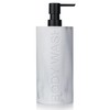 Indecor Home Resin White Marbled Body Wash Engraved Bottle Refillable