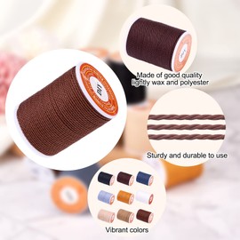 Elecrelive 1mm Waxed Polyester Cords 9 Colors Braided Wax String Twisted Sewing Thread Friendship Bracelet String 108 Yards for Jewelry Necklace Gift Wrapping Sewing Craft