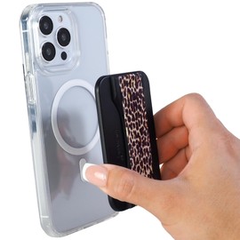 LoveHandle PRO MagSafe Compatible Magnetic Phone Grip w/Kickstand - Mount, Strap and Stand for Smartphone and Tablet - MagSafe Ring Included - Fits All Devices - Leopard