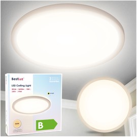 BestLuz LED Ceiling Light, 200 lm/w 18 W, 3600 lm, 4000 K, LED Ceiling Light, Flat Panel for Bedroom, Kitchen, Hallway, Bathroom, Living Room, Taupe, Ultra Thin