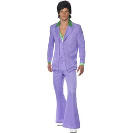 Smiffys mens Lavender 1970s Suit Costume, Purple, M - US Size 38"-40"