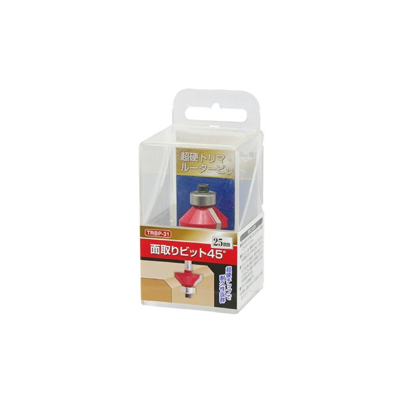 Takagi Earth Man TRBP-31 Carbide Trimmer Chamfer Router Bit, 45