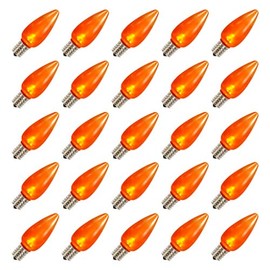 Vickerman 648148-0.96 watt 130 Volt C9 Orange Twinkle LED Light Bulb (25 Pack) Christmas Light Bulbs (XLEDSC98-25)