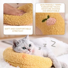 ZEPIQOR 1 Piece Cushion for Cats Dogs U-Shaped Pillow for Sleeping, Pet Cushion Cat Cushion Plush Pet Toy for Sleeping Cat Cuddly Toy for Rest, Playing (Light Yellow)