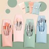 Portable Travel Mini Makeup Brush Set 8 Pieces with Pouch Baby Pink with Case 2ea