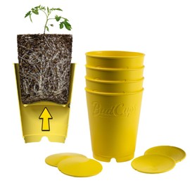 BudTrainer BudCups for Optimal Gardening | 4pk | 16oz Nursery Pots | Removable Bottom Plate for Easy & Shock-Free Transplant | Triple Drainage for Water Control to Prevent Root Rot | Durable, Reusable