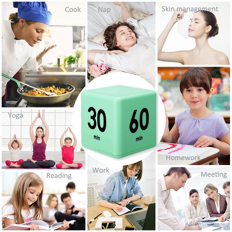 DQDEDIAN Cube Timer, Kids Timer with Gravity Sensor Flip 15