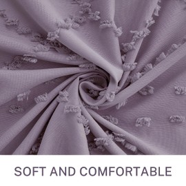 Siiluminisoy Boho Shower Curtain Purple Woven Fabric Cute Shower Curtain, 72 x 72 Tufted Chevron Textured Striped Modern Farmhouse Minimalist Cloth Shower Curtain for Bathroom