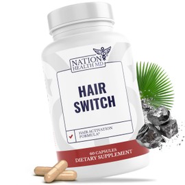 NATION HEALTH MD Hair Switch - Supplements for Hair and Scalp - Biotin, Zinc, Selenium, and More - Hair Activation Formula for Men and Women, 1 Bottle