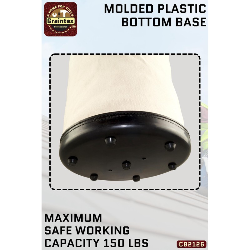 Graintex CB2126 Utility Plastic Bottom Canvas Bucket