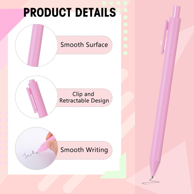 Fulmoon 50 Pcs Ballpoint Pens Bulk Retractable Comfortable Writing Pens