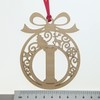 Laser cut Christmas tree bauble decoration: Letter I