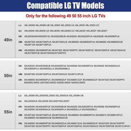 LG TV Legs Replacement Stand for LG TV 49 50 55 Inch LG TV 55UK6500 55UJ6540 55UM7300 55UN6900 55LJ5500UA 49UJ6300 49UK6300 49UM7300 49UN6900 50UK6300 50UK6500 50UM7300 50UN6900 with Screws