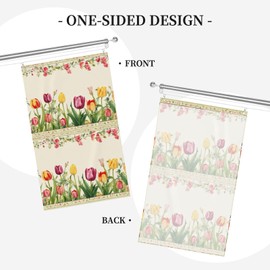 Colorful Tulips Print Flag Garden Flag For Outside All Seasons Decor,Home Decorative Flag Modern Home Flag