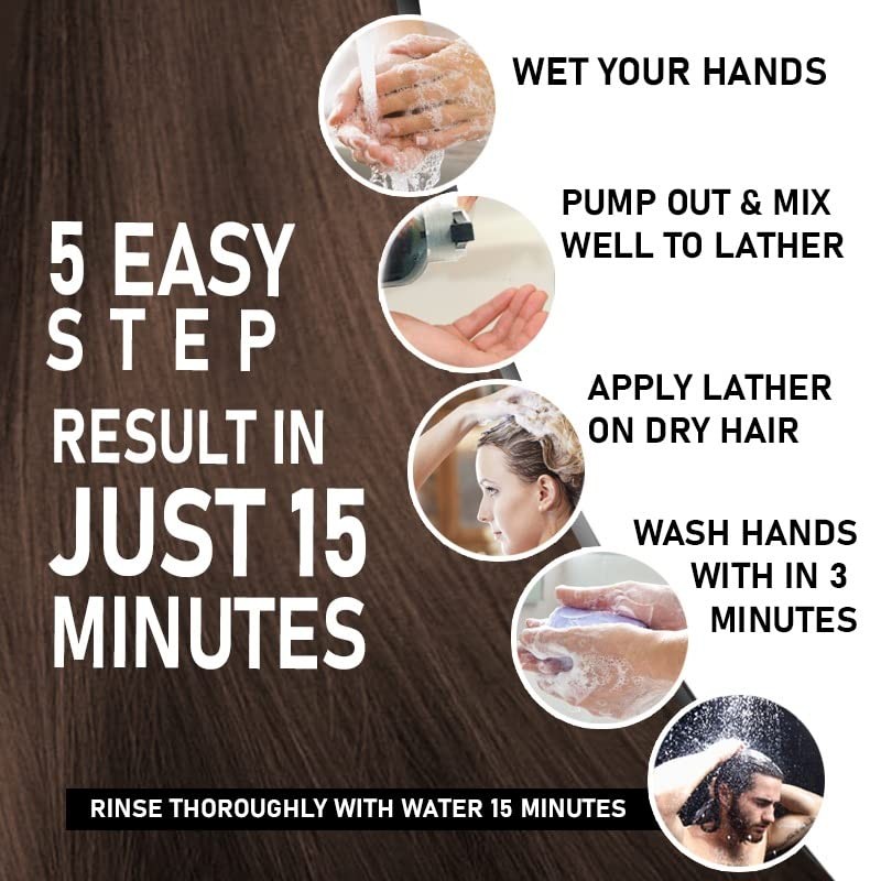 Hair Color Shampoo Dark Brown 3.0 100% Gray Coverage 400ML