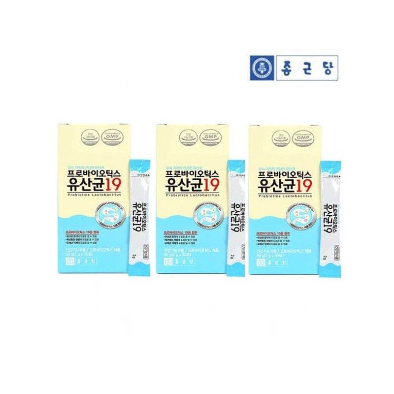 Jongkundang 종근당 프로바이오틱스 유산균19 30포x3 3개월분 Jonggeundang Probiotics Lactobacillus 19