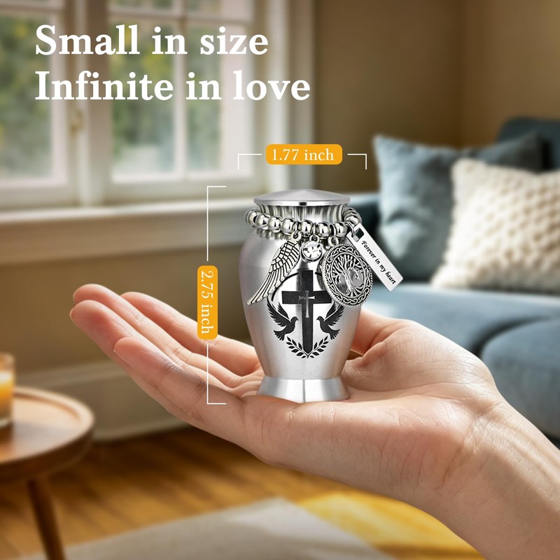 Anbanglin Small Cremation Urns for Human or Pet Ashes, Mini