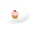 CafePress Cupcake Sticker Oval Car Bumper Sticker
