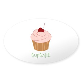 CafePress Cupcake Sticker Oval Car Bumper Sticker