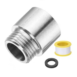 sourcing map Shower Head Extension Arm 20mm Length 201 Stainless Steel Shower Head Extender G1/2 Male to G1/2 Female Thread Straight Pipe Fitting Pipe Extension for Bathroom, Silver Tone