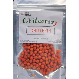 Mexican Dried Chiltepin Peppers 1oz Bag. Great For Use with Seafood Dishes/Mariscos, Sauces/Salsas, Soups/Sopas-Guisados, Meats & Marinades/Carnes & Marinados (Premium Quality) and (Reseable bag locks in freshness)