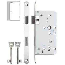 AGT Lock cylinder: deadlock for room doors, latch and latch, DIN left (mortice lock, bathroom, door lock, toilet, door fittings)