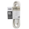 Prime EC660612 12-Foot 16/2 SPT-2 3-Outlet Indoor Cord, White