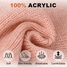 YANIKY Women's and Men's Winter Hat, Soft, Comfortable, Warm Knitted Hat, Unisex, Windproof Winter Hat, Classic Beanie Hat, Ideal for Autumn, Winter and Spring, pink