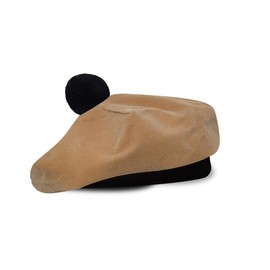 UMAM Scottish Traditional Tam o' Shatner Velvet Tammy Hat Flat Bonnet Kilt Solid Colors (Camel)