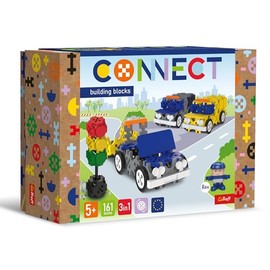 Connect Trefl Construction Bricks 3-in-1 Preferred Vehicles - 161 Pieces: 156 Bricks + 5 Building Bricks, Creative Toy for Adults and Children from 5 Years