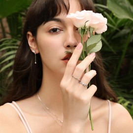 Meissa 925 Sterling Silber Ineinander Verschlungener Blätterring für Mädchen Damen Vergoldeter Stapelring Zarter Rebenring Verstellbare, Roségold