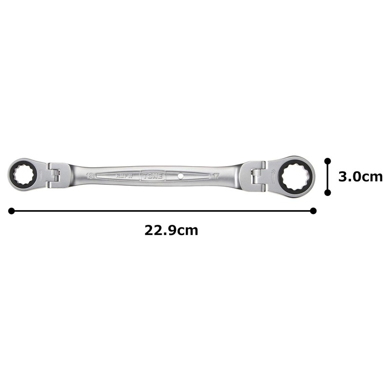 TONE RMFW-1317 Double Head Ratchet Offset Wrench Double Sided Width