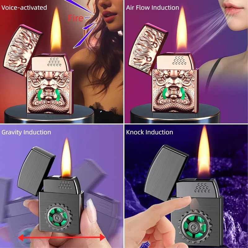 NINSI Smart Butane Torch Lighter, Vintage Soft Flame Lighter, Refillable