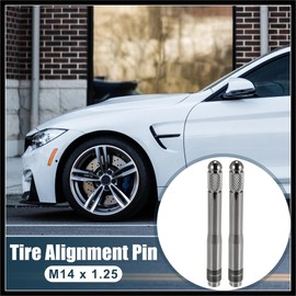 Hihaha 2pcs Car Wheel Hanger Alignment Pin Tire Stud M14x1.25 Titanium Tone Durable Material