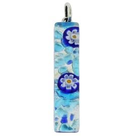 GlassOfVenice Murano Glass Venetian Reflections Stick Pendant - Aqua Blue