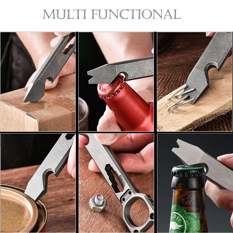 Hamans Titanium Pry Bar 6-in-1 Multi Tool Crowbar Portable with