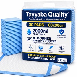 Disposable Incontinence Bed Pads 60x90cm, 30 Pack