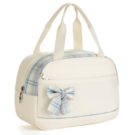 Lunch Bag for Women Men Cute Tote Bags Reusable Insulated Beach Box Case Large Capacity Cooler Purse for Work Picnic Travel Office Camping Handbag School Bookbag for Girls,Teen,College,Student Beige