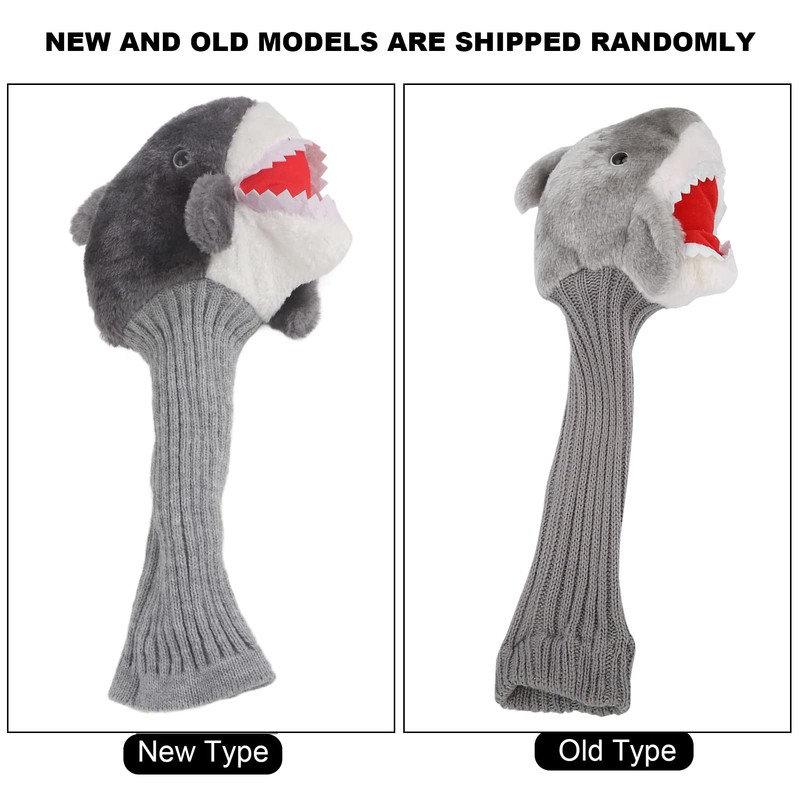 Golf Headcovers, Shark Shape Knitting Golf Putter Head Covers Plush