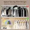 14 Pack Metal Hangers, No Shoulder Bump Non-Slip Curved Sweater