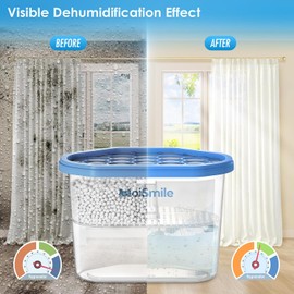 Moisture Absorbers 12 Pack, Fragrance-Free Closet Dehumidifier for Bathroom, Car ＆ Basement, 10.5 oz Refillable Humidity Absorber Boxes