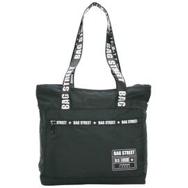 Bag Street Nylon Shoulder Bag, Shopping Bag, Fashionable Handle Print, Utility Tote, black